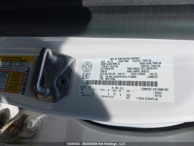 Lincoln 2.0l ecoboost 2017 5LMCJ2D9XHUL11480 Image 17