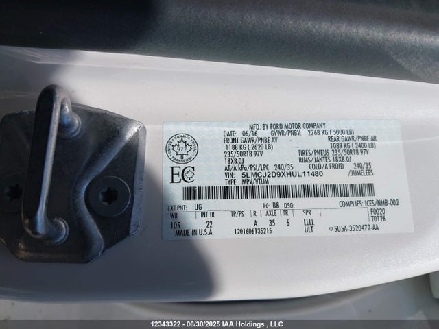 Lincoln 2.0l ecoboost 2017 5LMCJ2D9XHUL11480 Image 9