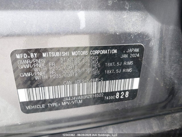 JA4J4VA80RZ616522 Mitsubishi 2024