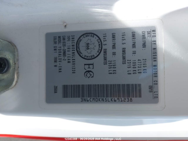 3N6CM0KN5LK691238 Nissan NV200