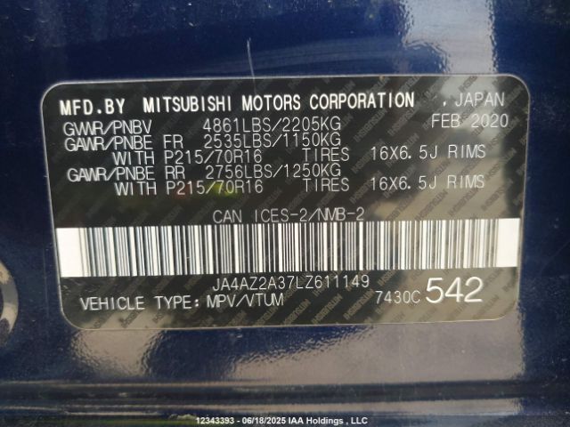JA4AZ2A37LZ611149 Mitsubishi mivec