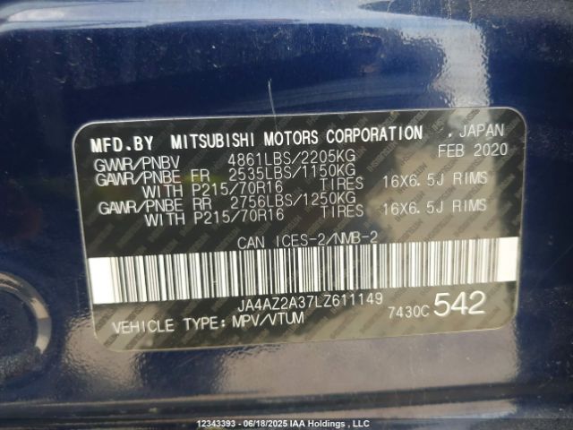JA4AZ2A37LZ611149 Mitsubishi mivec