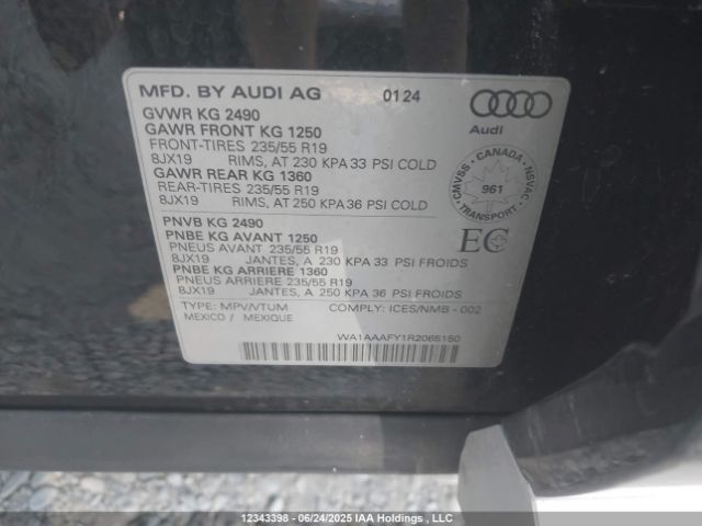 WA1AAAFY1R2065150 Audi 40 tfsi (2.0t)
