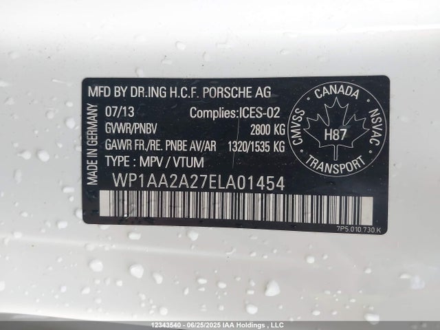 Porsche 2014 2014 WP1AA2A27ELA01454 Image 9