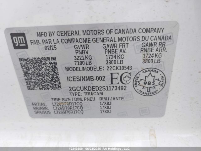 2GCUKDED2S1173492 Chevrolet l84