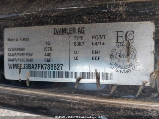 WMEEJ3BA2FK788627 Smart Fortwo