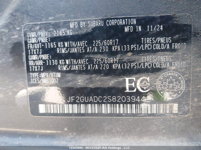 JF2GUADC2S8203944 Subaru na