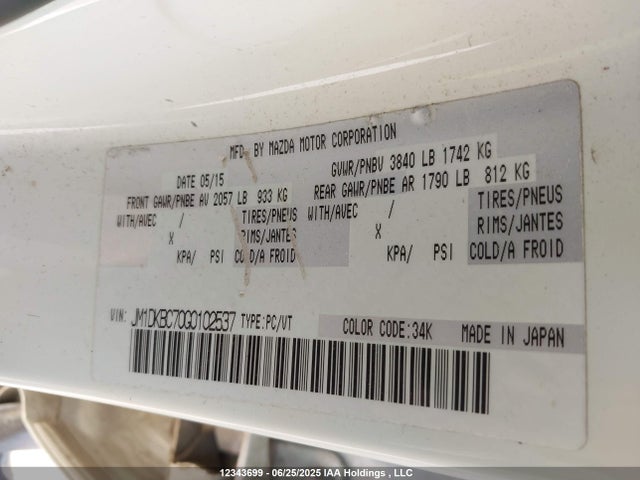 JM1DKBC70G0102537 Mazda pe