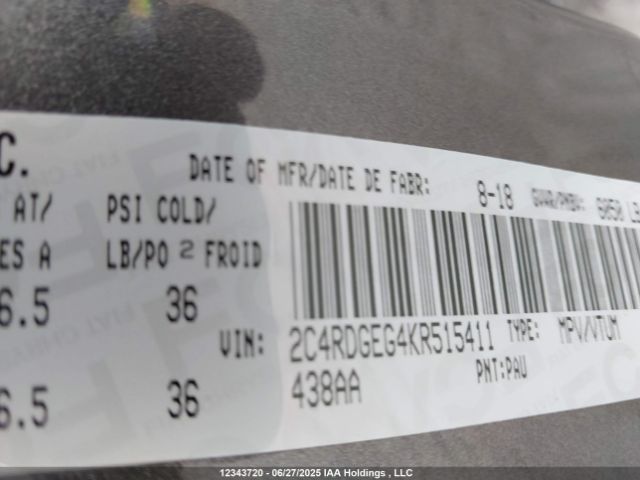 2C4RDGEG4KR515411 Dodge 2019