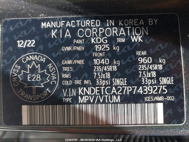 KIA gamma, t-gdi 2023 KNDETCA27P7439275 Image 19