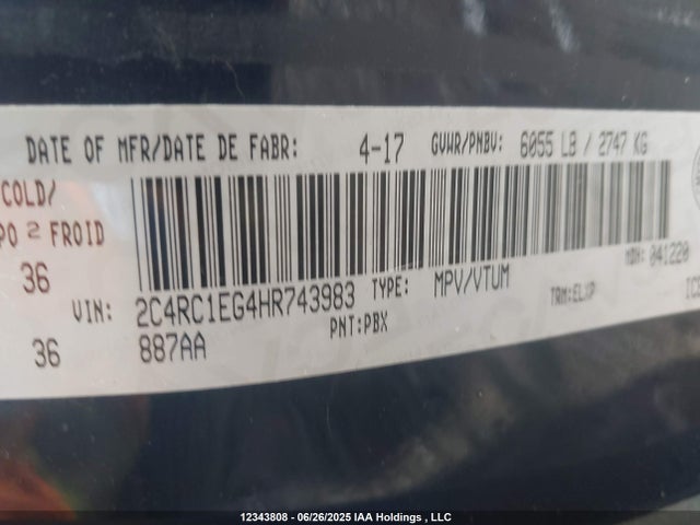2C4RC1EG4HR743983 Chrysler Pacifica