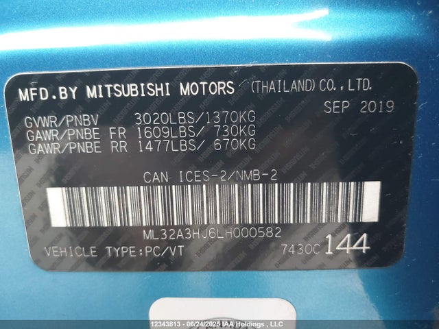 ML32A3HJ6LH000582 Mitsubishi 2020