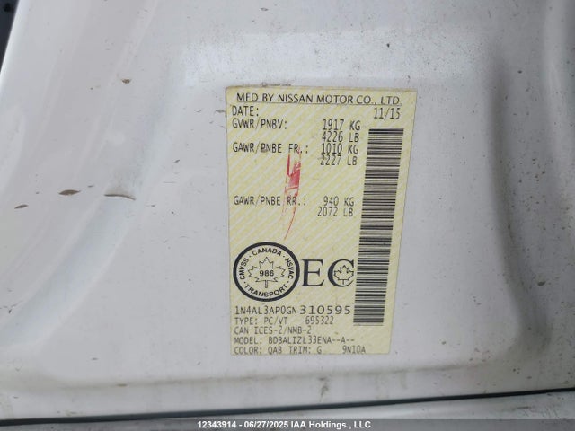 Nissan 2016 2016 1N4AL3AP0GN310595 Image 19
