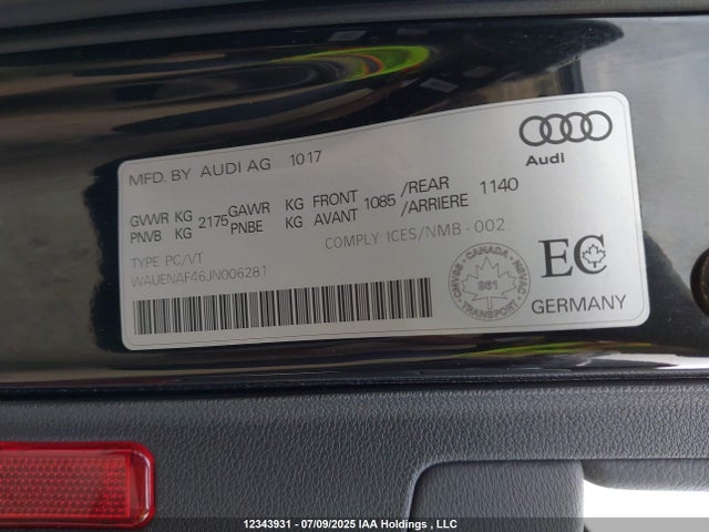 WAUENAF46JN006281 Audi A4