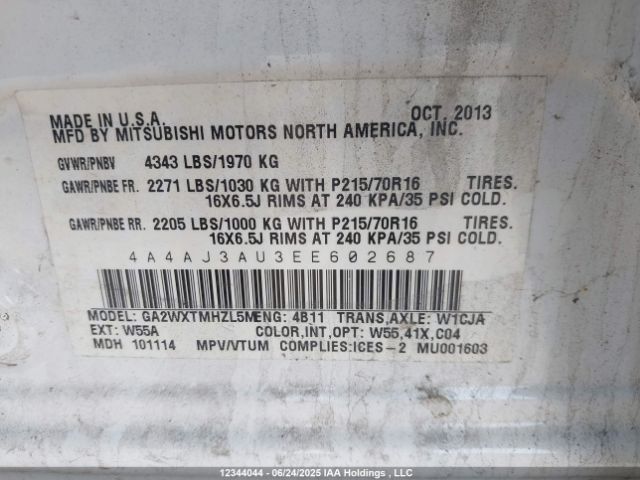 4A4AJ3AU3EE602687 Mitsubishi dohc mivec