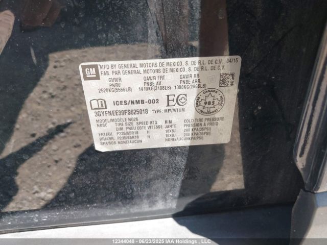3GYFNEE39FS625018 Cadillac lfx - sidi, vvt, e85 max, alum