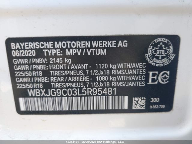 WBXJG9C03L5R95481 BMW X1