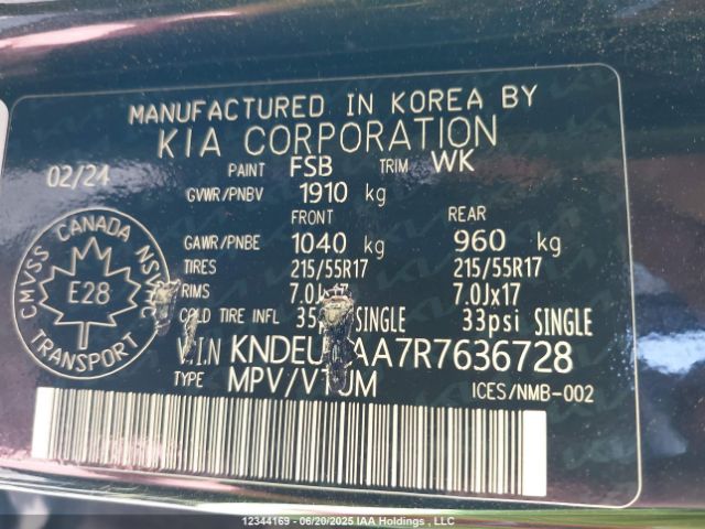 KNDEUCAA7R7636728 KIA nu mpi