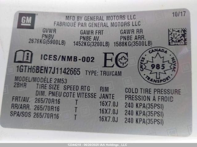 1GTH6BEN7J1142665 GMC lgz - direct injection, variable valve timing, alum, var2, gen 2