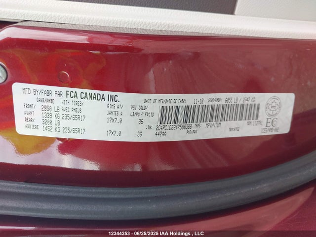 2C4RC1DG8KR598388 Chrysler Pacifica