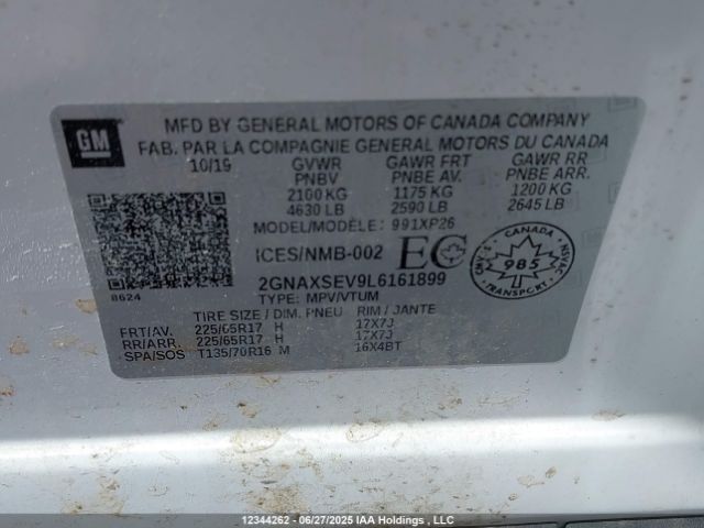 2GNAXSEV9L6161899 Chevrolet lyx - direct injection, vvt, fgt, turbo, alum, gen1