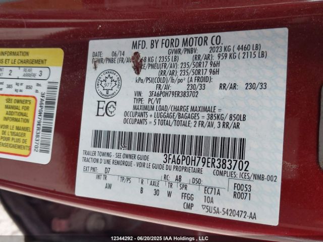 3FA6P0H79ER383702 Ford 2014
