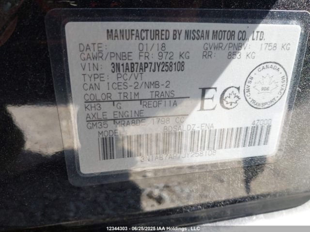 3N1AB7AP7JY258108 Nissan 2018