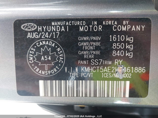 Hyundai 2017 2017 KMHCT5AE2HU361886 Image 18