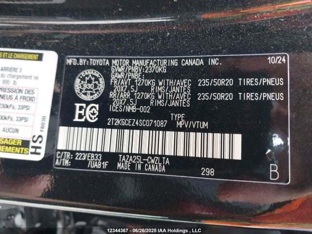 2T2KGCEZ4SC071087 Lexus t24a-fts