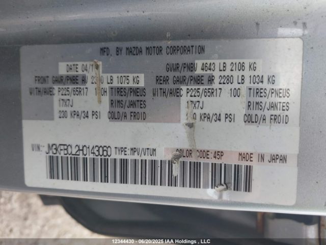 JM3KFBCL2H0143060 Mazda py