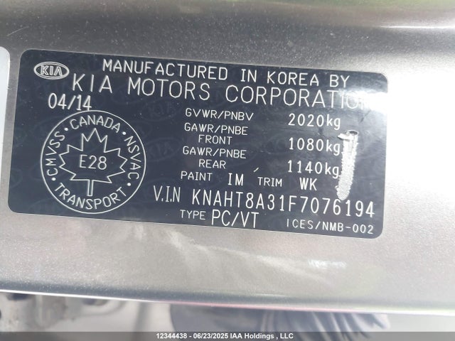 KNAHT8A31F7076194 KIA dohc gdi nu