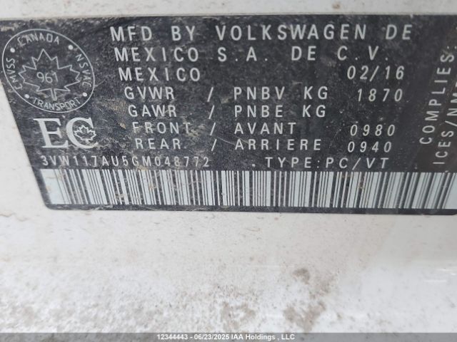 3VW117AU5GM048772 Volkswagen 1.8 tsi