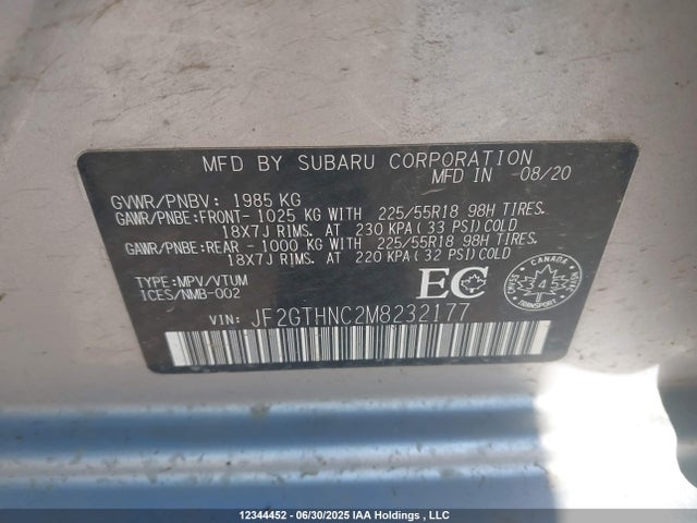 JF2GTHNC2M8232177 Subaru na