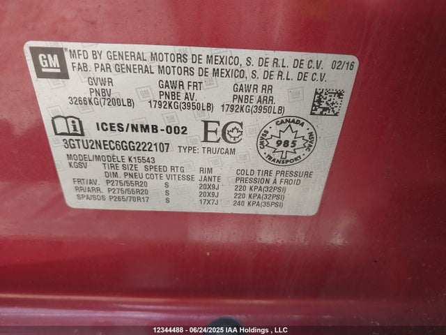3GTU2NEC6GG222107 GMC l83 - sidi, vvt, afm, e85 max, aluminum