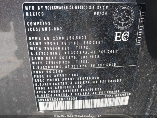 3VV4B7AX6RM174036 Volkswagen tsi