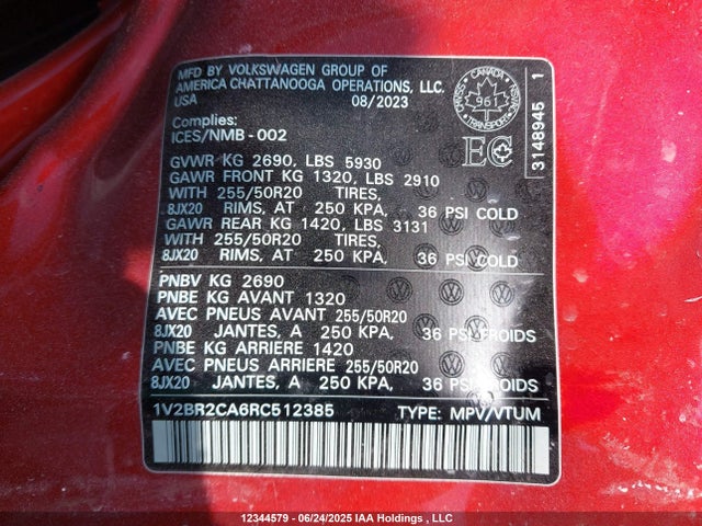 Volkswagen Atlas 2.0 Tsi Highline 2024 1V2BR2CA6RC512385 Image 19