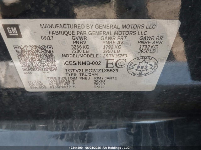 1GTV2LEC2JZ135529 GMC l83 -spark ignited direct injection, variable valve timing, afm, e85 max, alum