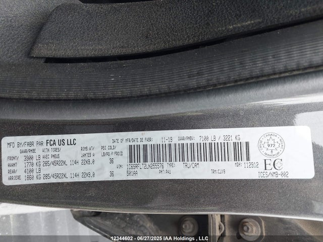 RAM 1500 2020 1C6SRFLT2LN255576 Image 9