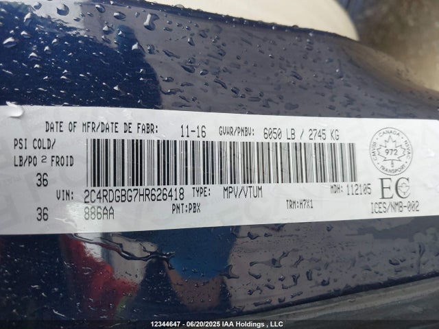 2C4RDGBG7HR626418 Dodge 2017