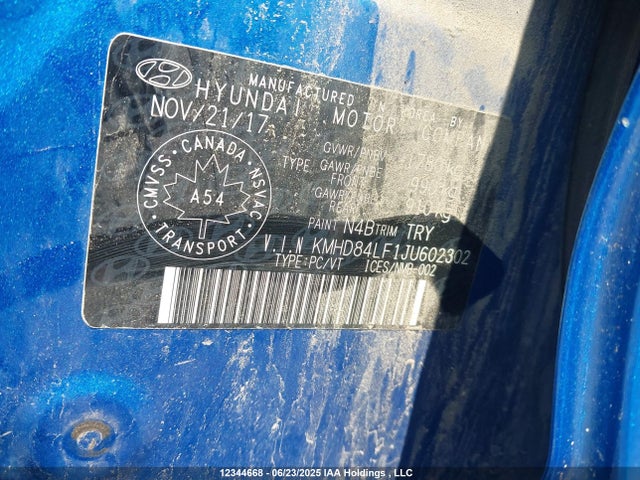 KMHD84LF1JU602302 Hyundai mpi nu