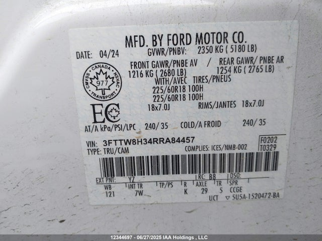 Ford Maverick 2024 3FTTW8H34RRA84457 Image 9