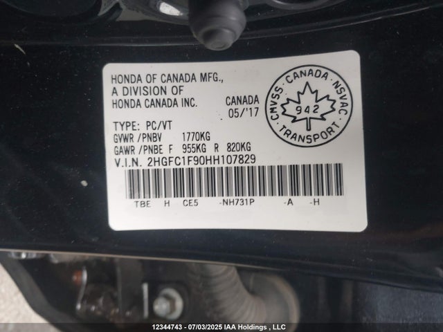 Honda l15b7 2017 2HGFC1F90HH107829 Image 19