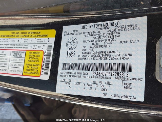 3FA6P0VP8JR282813 Ford 2018