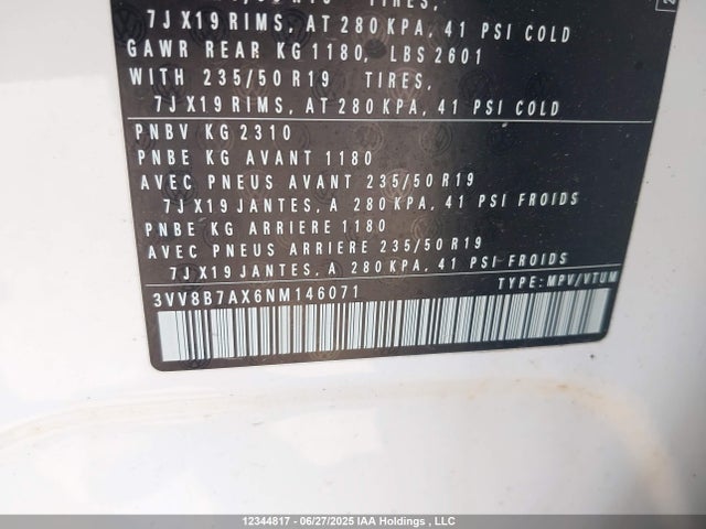 3VV8B7AX6NM146071 Volkswagen Tiguan