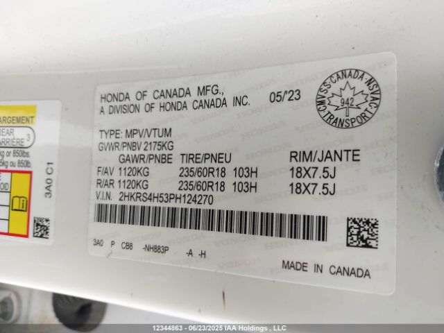 2HKRS4H53PH124270 Honda l15be