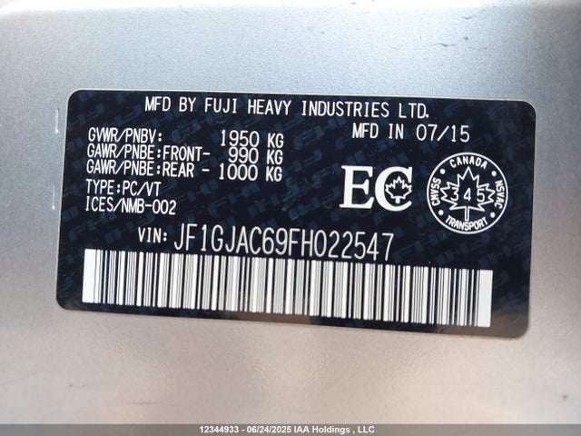 JF1GJAC69FH022547 Subaru 2.0l na