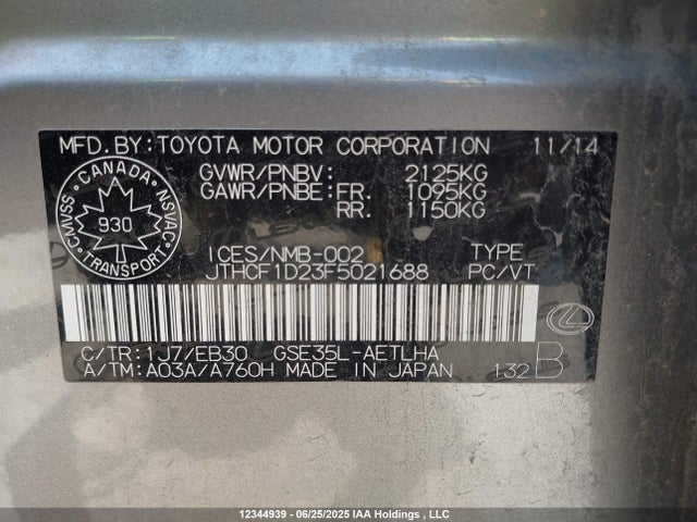 JTHCF1D23F5021688 Lexus 4gr-fse