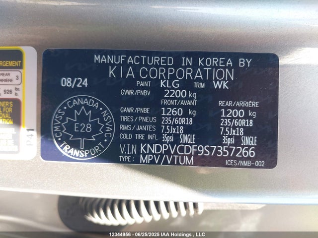 KNDPVCDF9S7357266 KIA gdi theta iii