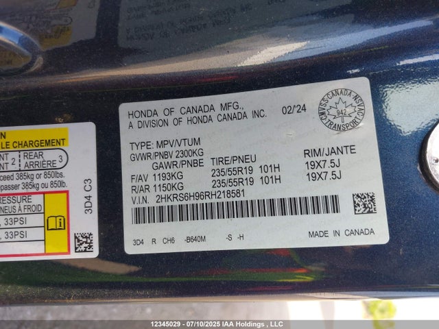 2HKRS6H96RH218581 Honda lfc3