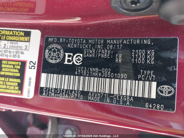 4T1B21HK4JU501090 Toyota a25a-fxs port+direct